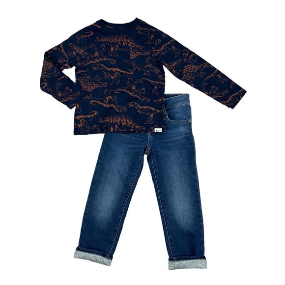 GAP Like New Dinosaur Long Sleeve Shirt Size 5 Navy Blue - Picture 6 of 10